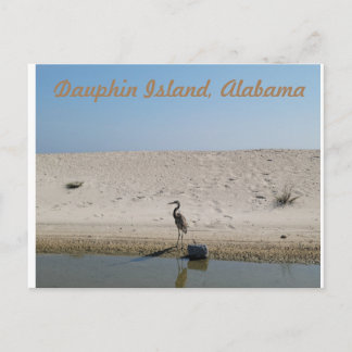 Dauphin Island, Alabama with Blue Heron Postcard