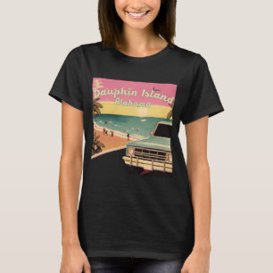 Dauphin Island Retro Beach Vacation Graphics Alaba T-Shirt