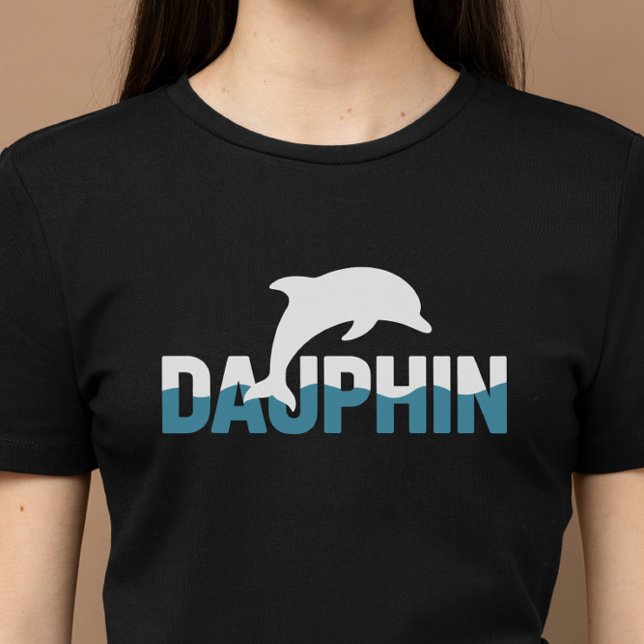 Dauphin Minimalist Dolphin Typography Design T-Shirt (Dauphin Minimalist Dolphin Typography Design)
