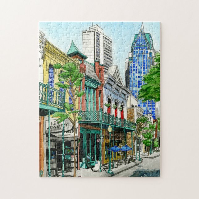Dauphin Street Mobile Alabama Jigsaw Puzzle (Vertical)