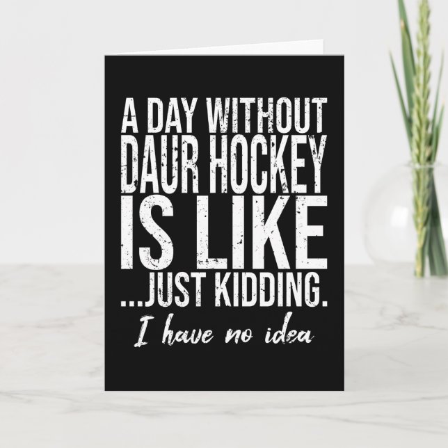 Daur Hockey funny sports gift Card (Front)