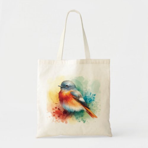 Daurian Redstart Vibrance AREF574 _ Watercolor Tote Bag