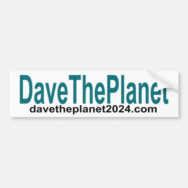 Dave the Planet Bumper Sticker (Front)