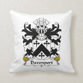 Davenport Family Crest Throw Pillow
