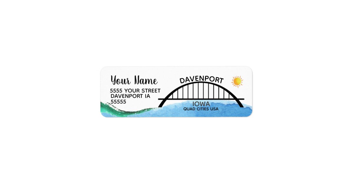Davenport Iowa Address Labels Zazzle