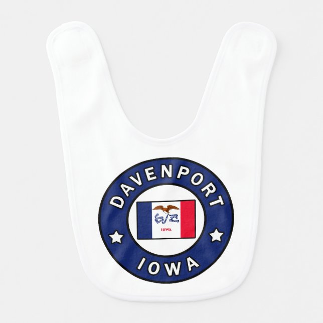 Davenport Iowa Baby Bib (Front)