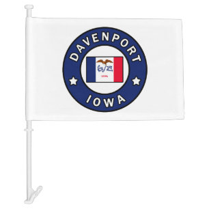Davenport Iowa Car Flag