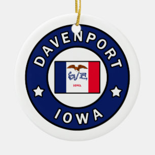 Davenport Iowa Ceramic Ornament