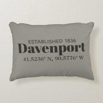 Davenport  Iowa Coordinates Pillow by Siberianmom at Zazzle