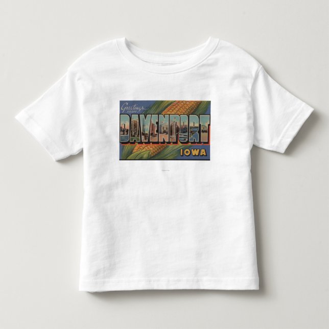 Davenport, Iowa (Corn) - Large Letter Scenes Toddler T-shirt (Front)