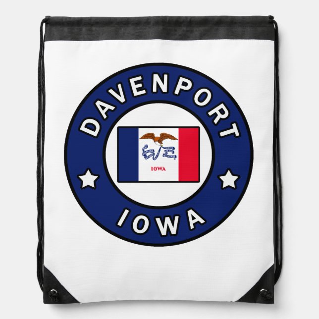Davenport Iowa Drawstring Bag (Front)