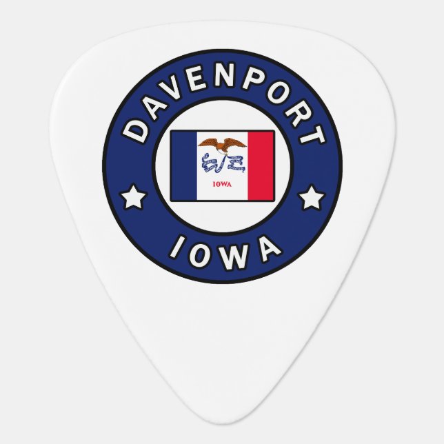 Davenport Iowa Guitar Pick (Front)