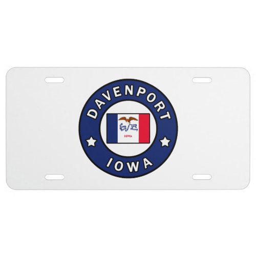 Davenport Iowa License Plate