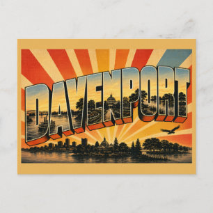 Davenport Iowa Mississippi River Botanical Park Postcard