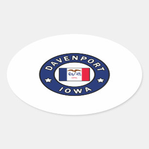 Davenport Iowa Oval Sticker