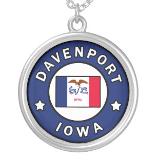 Davenport Iowa Silver Plated Necklace