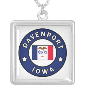 Davenport Iowa Silver Plated Necklace