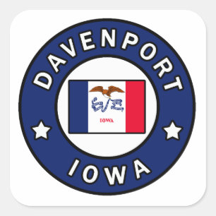 Davenport Iowa Square Sticker