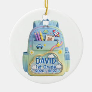 David 1st Grade 2026-2027 Backpack Ornament Custom