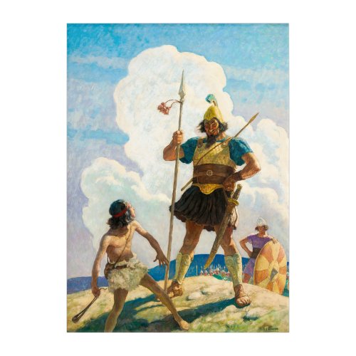 David and Goliath 1940 by Newell Convers Wyeth Acrylic Print