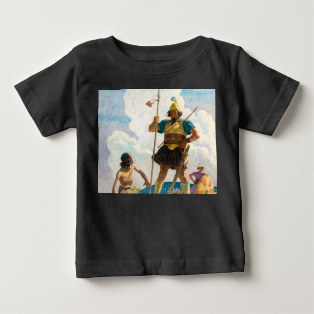 David and Goliath, 1940 by Newell Convers Wyeth Baby T-Shirt (Front)