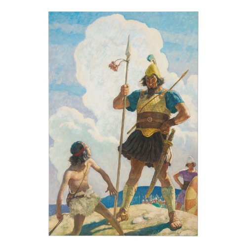 David and Goliath 1940 by Newell Convers Wyeth Faux Canvas Print