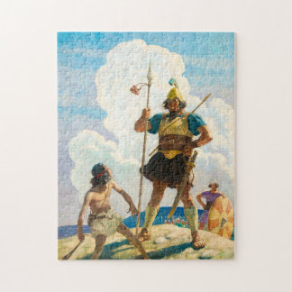 David and Goliath, 1940 by Newell Convers Wyeth Jigsaw Puzzle