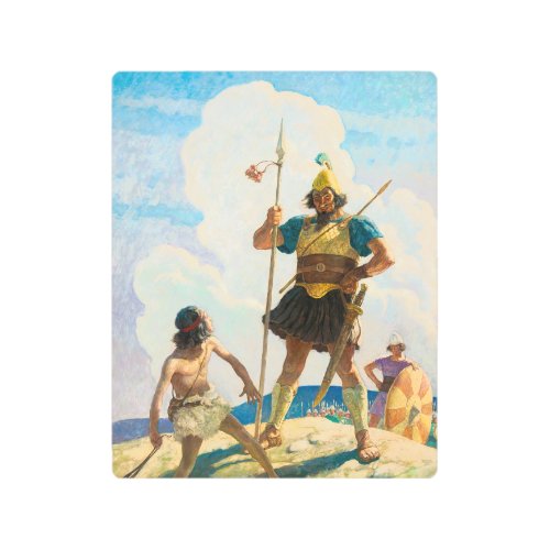 David and Goliath 1940 by Newell Convers Wyeth Metal Print