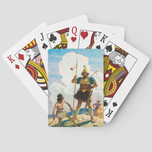 David and Goliath, 1940 by Newell Convers Wyeth Poker Cards (Back)