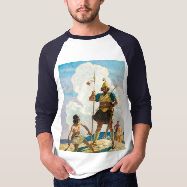 David and Goliath, 1940 by Newell Convers Wyeth T-Shirt (Front)