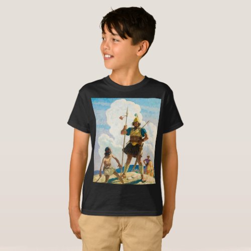 David and Goliath 1940 by Newell Convers Wyeth T_Shirt