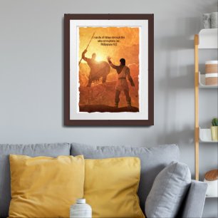 David and Goliath Bible Verse Framed Art