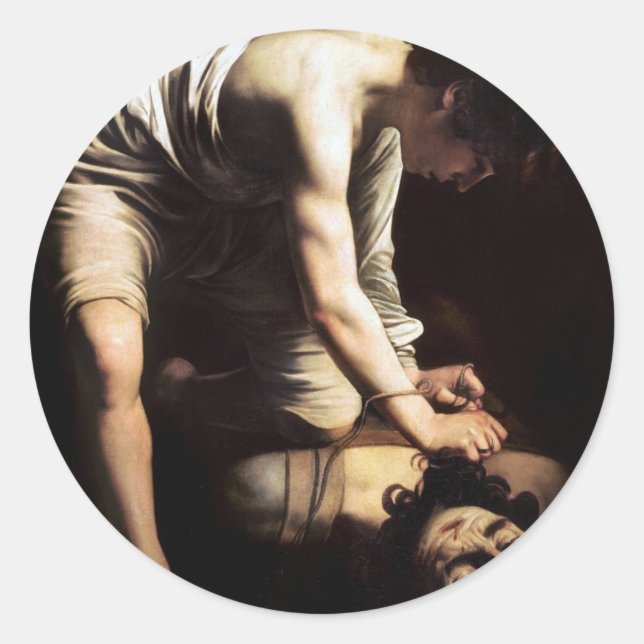 David and Goliath by Caravaggio Classic Round Sticker (Front)