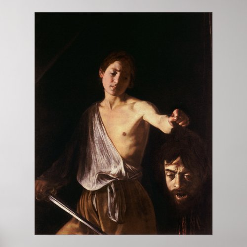 David and Goliath by Caravaggio in Rome _ Poster