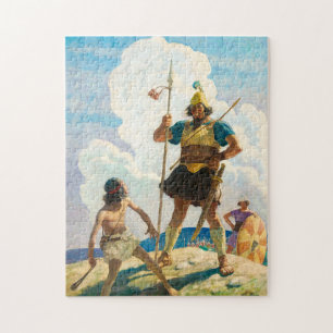 David and Goliath by Newell Convers Wyeth Jigsaw Puzzle