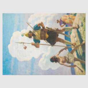 David and Goliath by Newell Convers Wyeth Tissue Paper
