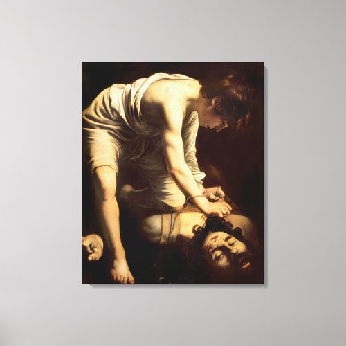 David and Goliath _ Caravaggio c1610 Canvas Print