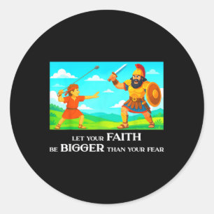 David And Goliath Christian Inspirational Men, Wom Classic Round Sticker