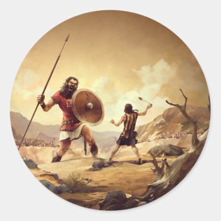 David And Goliath Classic Round Sticker