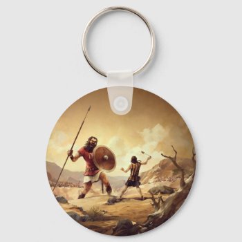 David And Goliath Keychain by Modern_Theophany at Zazzle
