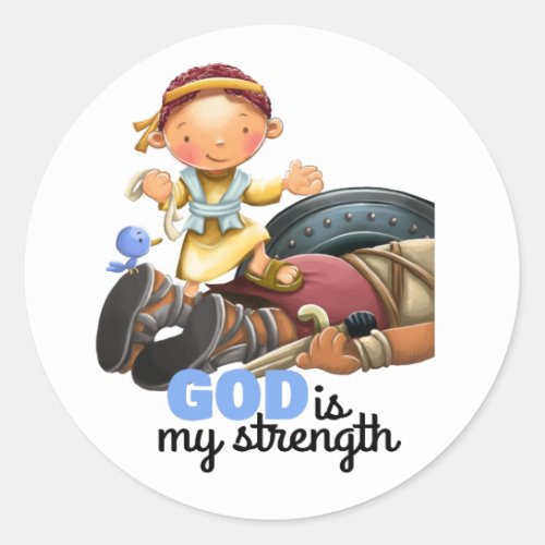 David and Goliath kids Bible verse sticker page