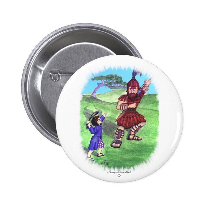 DAVID AND GOLIATH PINBACK BUTTONS