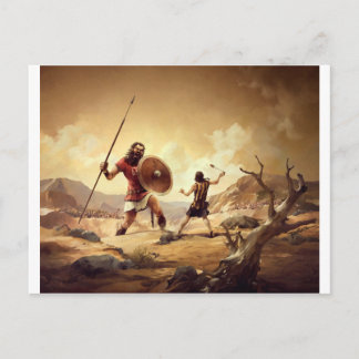 David and Goliath Postcard