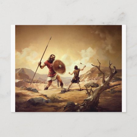 David And Goliath Postcard