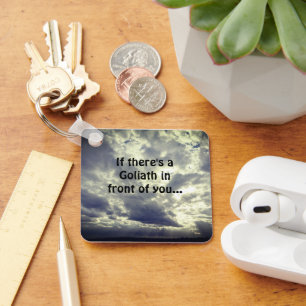 David and Goliath Quote Keychain