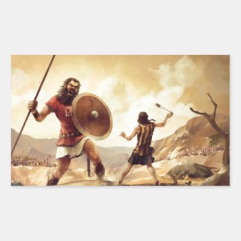 David And Goliath Rectangular Sticker by Modern_Theophany at Zazzle
