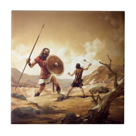 David And Goliath Tile