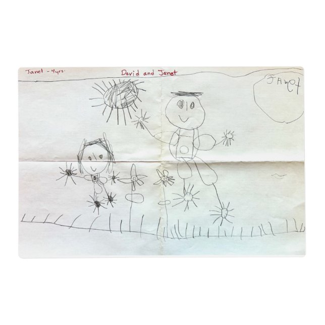 David and Janet Pencil Placemat (Front)