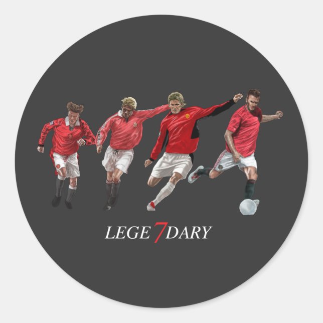 David Beckham Legendary Manchester Football Player Classic Round Sticker (Front)