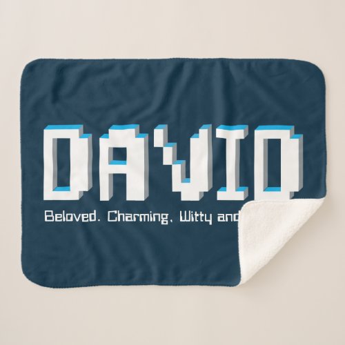 David boys name and meaning pixels text gamers sherpa blanket